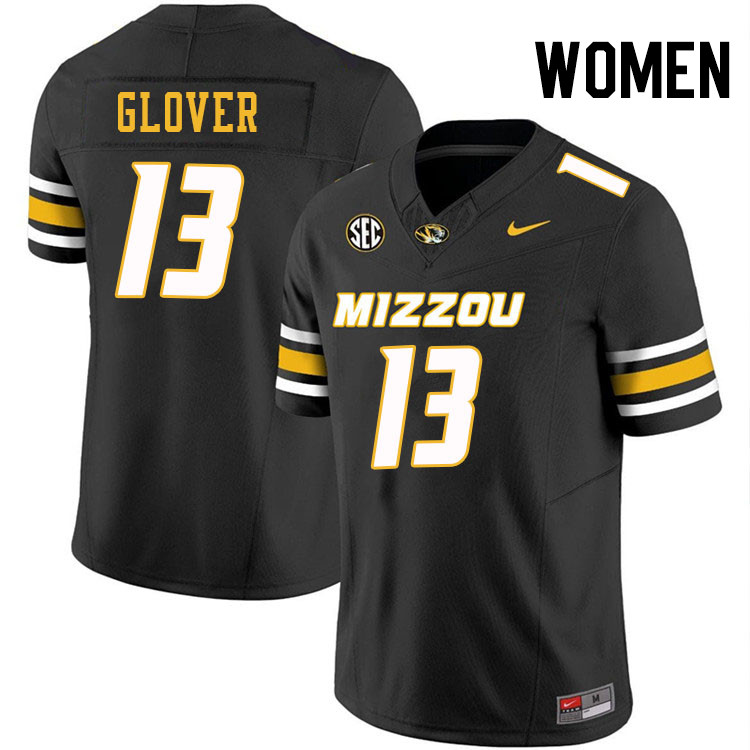 Women #13 Aidan Glover Missouri Tigers College Football Jerseys Stitched-Black